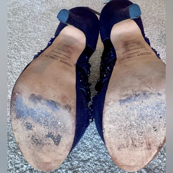 Jimmy Choo Purple Rhinestone Stiletto Heels - Picture 8 of 12